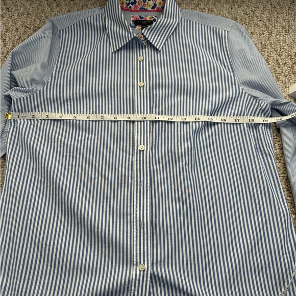 Talbots Blue and White Casual Button Down Shirt - Picture 6 of 6